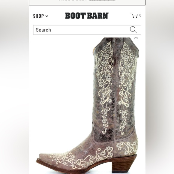 CORRAL WOMEN'S CRATER WITH BONE EMBROIDERY WESTERN BOOTS - SNIP TOE boot barn - Picture 1 of 6